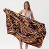 Ethnic Paisley Beach Towel, Airy Quick Dry Bath Towel, Souvenir Gift For Couples & Families, Vacation Travel Essential