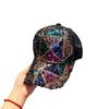 Hat Women's Color Sequins Cap Summer Breathable Mesh Baseball Cap Blue Shade Sunscreen Cap