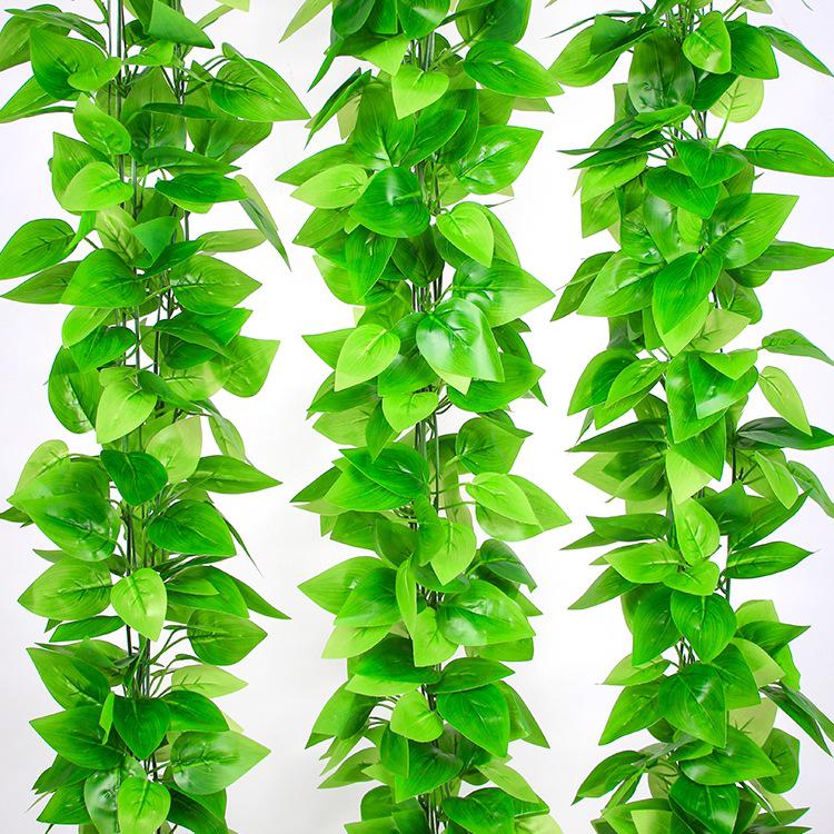 Rattan Pothos Artificial Leaf Vine for Indoor AC and Water Pipe Decoration