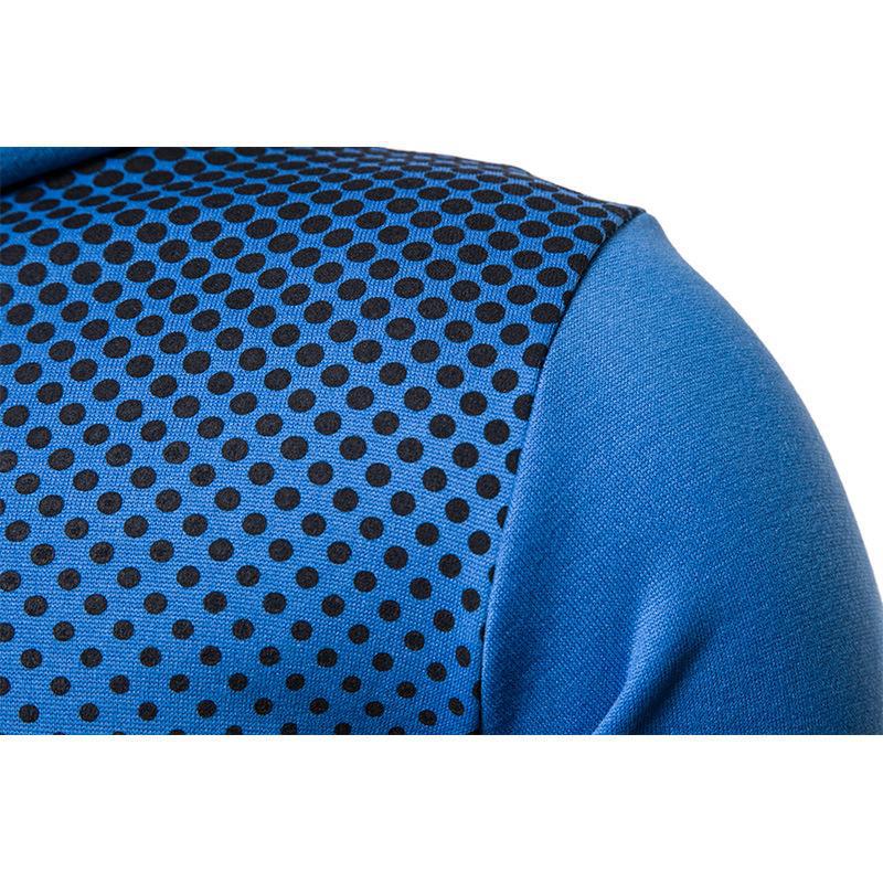 Set Felpa Sportiva con Cappuccio e Pantaloni della Tuta a Pois 2024 Foderato in Pile per Uomo e Donna