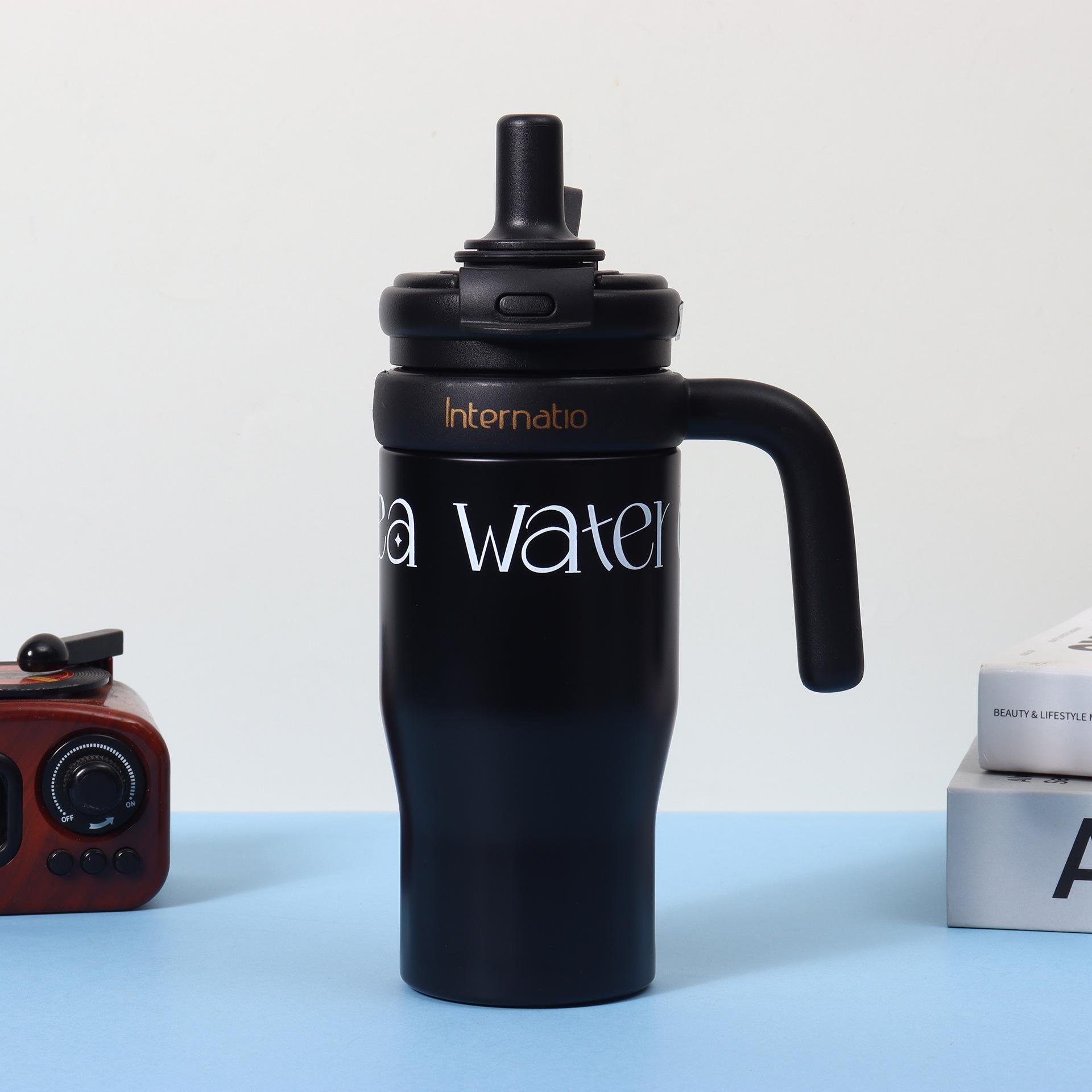 Cross-Border Behemoth Insulated 316 Stainless Steel Cup with Handle, Large Capacity Straw Cup, Car-Mounted. 550ml