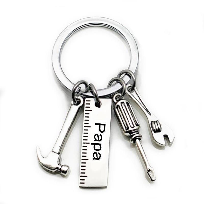 DIY Stainless Steel Father s Day Tool Keychain: Hammer, Screwdriver, Wrench - Perfect Gift for Dad