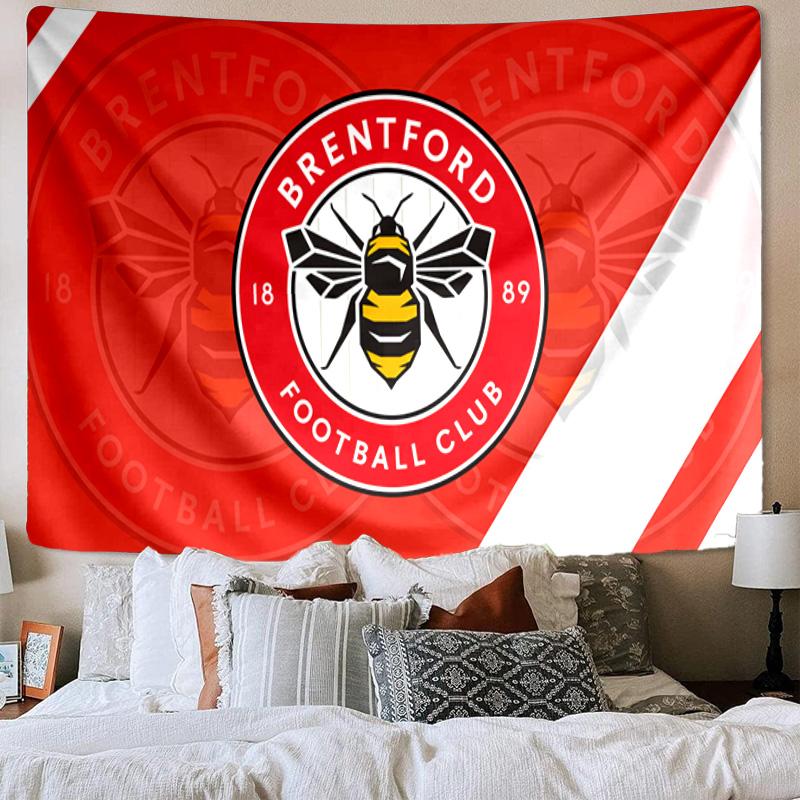 1PC Brentford Football Club Crest Tapestry, Unique Design Tapestry, Wall Decor for Bedroom,Livingroom, Playroom,Heartwarming Fan Holiday Gifts