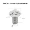 Stainless Steel 316 Deck Filler GAS DIESEL FUEL WASTE WATER 38mm 50mm Mirror Polish Marine Boat Hardware Deck Filler Cap