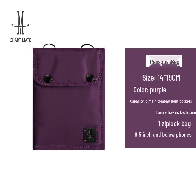 Unisex Travel Passport Holder with Lanyard - Double-Layer Neck Pouch for Secure Document Storage