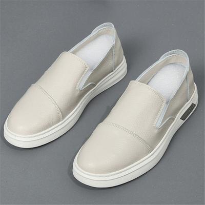 New Fashion Driving Loafers New Men's White Black Genuine Leather Shoes Male Walking Sneakers Footwears Zapatos Hombre