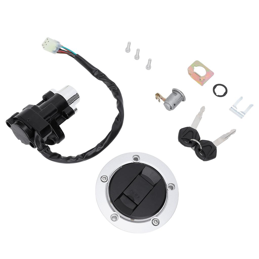 Motorcycle Ignition Switch Gas Cap Cover Seat Key Lock Set Replacement for Suzuki R600 R750 R1000 GSF650