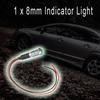 8mm 3v 6v 12v 24v 110v 220v Metal LED Pilot Panel Dash Signal Indicator Warning Light 20cm Cable Chrome Finish Car Boat Marine