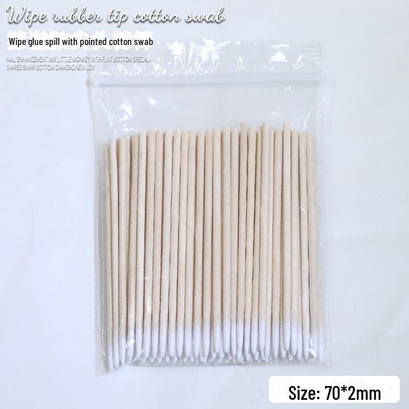 Ultra-Fine Disposable Cotton Swabs for Nail Art – Precision Pointed for Cleaning Nail Grooves