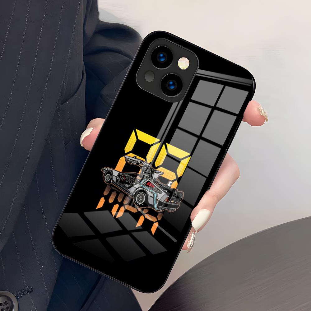 B-Back To The F-Future Phone Case For IPhone 17 Air 16 E Pro Max 15 14 13 Mini 12 Pro 11 Max Plus Black Glass Cover