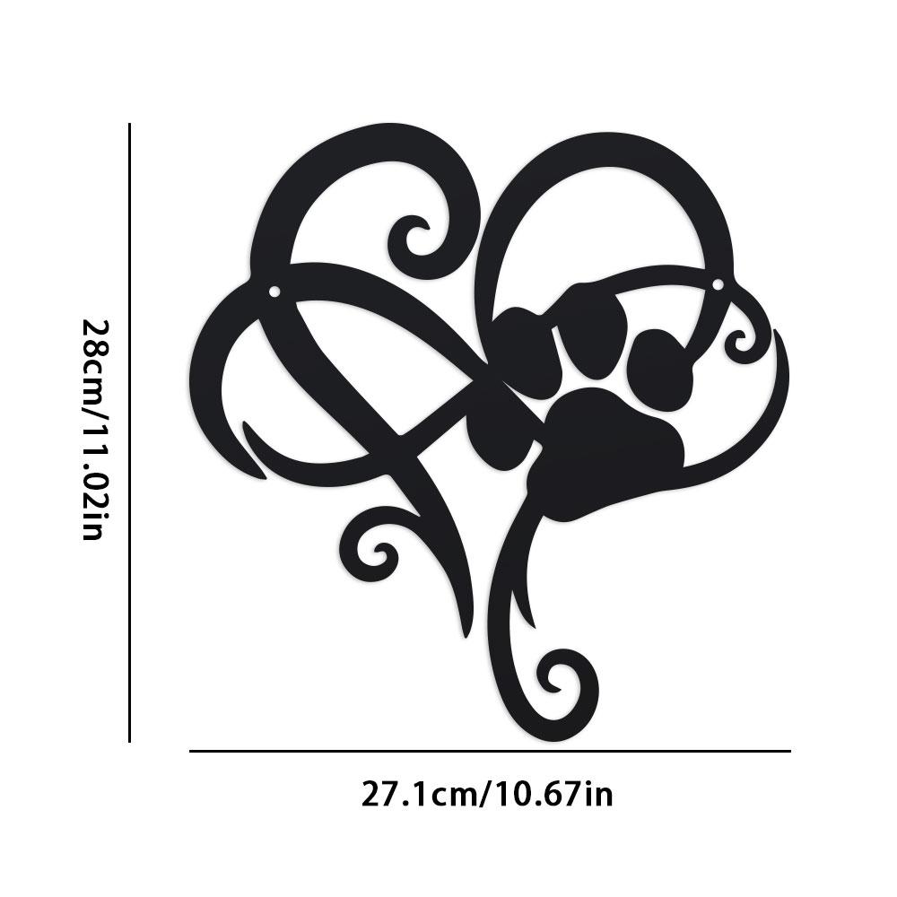 Perfect Memorial Gift for Pet Lovers - 1pc Metal Heart-Shaped Paw Print Metal Wall Art for Indoor/Outdoor Decor