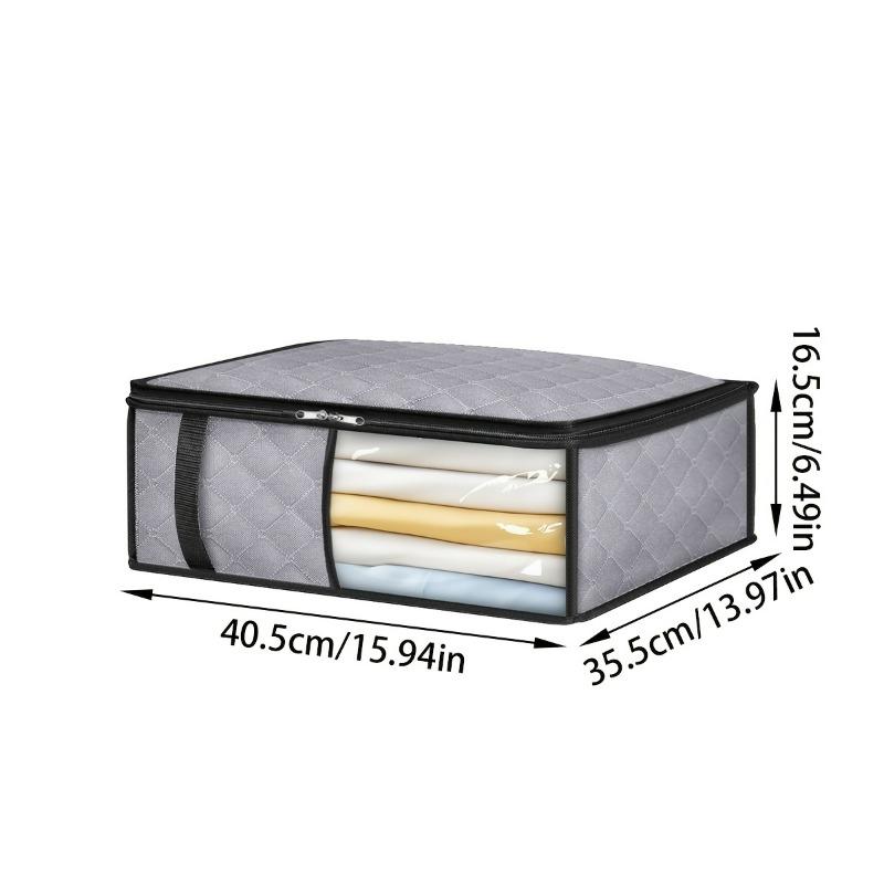Clothes Storage Bags Foldable Blanket Storage Bag with Transparent Window and Handle Underbed Quilt Bag for Home Clothes Quilts