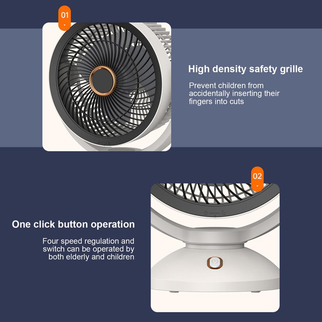 Electric Cooling  fant   Circulating Desk Fan for   Use with Night Light