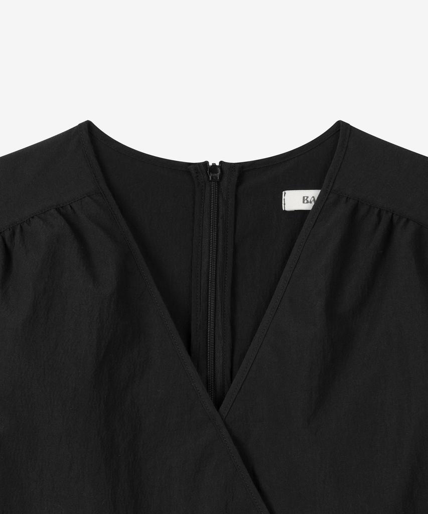 Basica Soft Wrap Cotton Dress (Black)