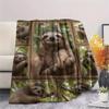 Kitten Sloth Lion Wolf Frame Print Flannel Blanket,High Quality Comfortable for All Seasons,Home Decor,Warmth and Comfort,Perfect for Christmas Gifts