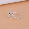 Silver Women's Adjustable Ring Universal Gift Falling Cat