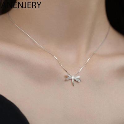 Zirkoon Libelle Ketting Dames Elegante Sleutelbeenketting Korea Mode Sieraden Cadeau