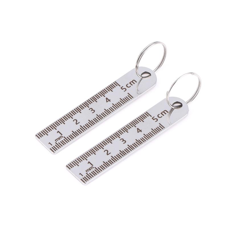 1PCS Stainless Steel Mini Ruler With Keychain - Measuring Tool For Office And School Supplies (Anti-Loss Measuring Ruler)