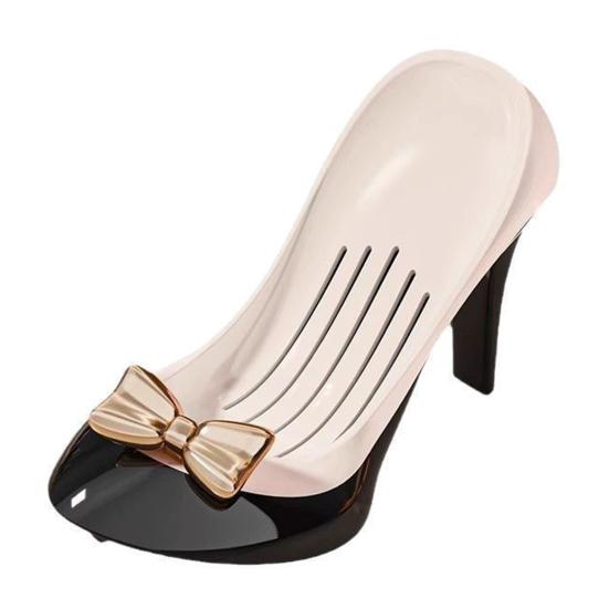 1/2Pcs Soap Box with Convenient Suction Cup High Heels Design Self-Draining Soap Dish Plastic Soap Holder Multi-Functional Organizer