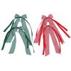 2 Pairs Gingham Hair Bows Scrunchies with Satin Ribbon Polyester Gingham Bow Hair Ties