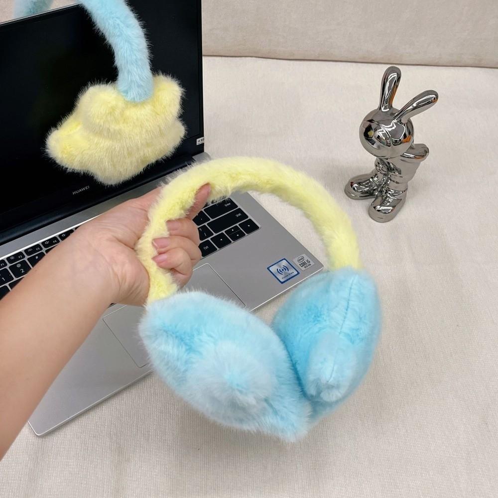 Warmth Contrasting Ear Warmers Fluffy Headset Ear Cover Winter Women's Earmuffs  Outdoor Activities