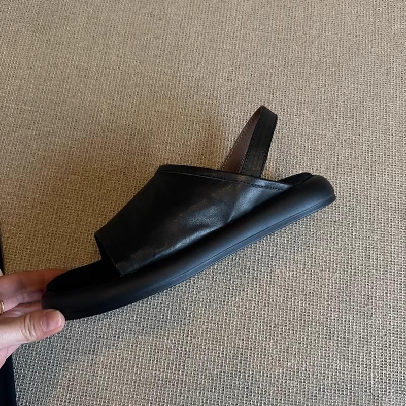 Version peau de mouton~ sens du design de niche sandales rétro creuses à bout ouvert pour femmes décontractées polyvalentes plates à bride arrière chaussures romaines