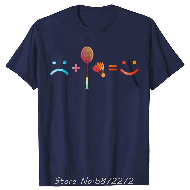 Funny Badminton Love Happy Team Player Unisex Cotton Tshirt Oversized T Shirt Fitness Tshirt Fashion Tees Tops Mens Clothing S