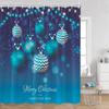 Chritsmas Shower Curtain Red Silvery Ball Xmas Balls Snowflake Pine Leaves Merry Christmas Winter Polyestert Bath Curtain Decor