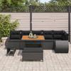 Garden Sofa Set 9 pcs Black Poly Rattan