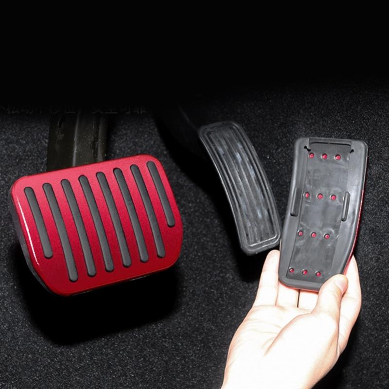Universal Anti-slip Aluminum Brake Accelerator Clutch Non-Slip Foot Pedal Pad Cover Car Accessory Footrest for  Y