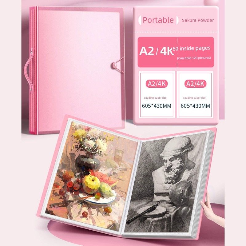 Board Painting Collection Collection 8 Open A3/A2/8K/4K Painting Favorite Art Materials Drawing Paper Folder Storage Bag A4 Award Sketch Preservation
