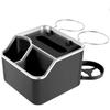 Car Armrest Storage Organizer Auto Armrest Tissue Holder with 2 Folding Cup Holder Car Interior Storage Box for Car Accessory