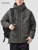 Mu Yuan Men's American Retro Hooded Workwear Down Jacket - Outdoor Windproof White Duck Down Thick Coat