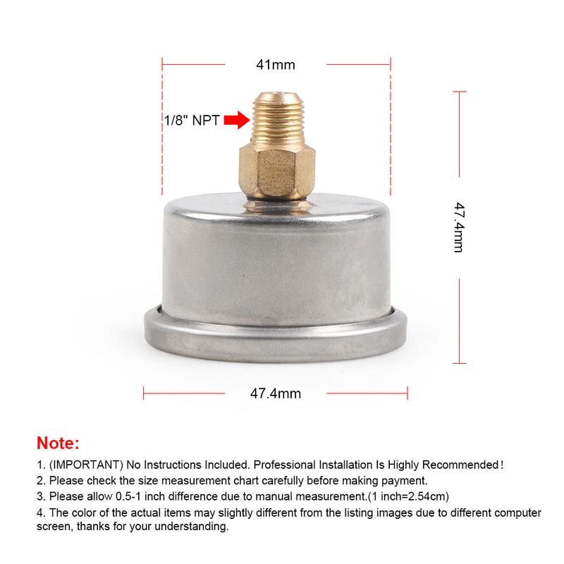 45mm Gauge Adjustable Fuel Pressure Regulator Gauge 0-60psi 0-100psi Liquid Chrome Black Universal
