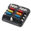 6-fach Sicherungskasten Flachsicherung Blockhalter mit LED-Kontrollleuchte für Automobil Auto Marine Boot