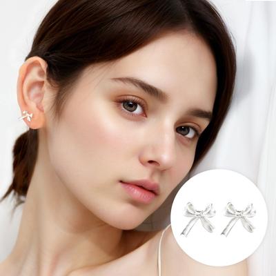 [Tandy] Tanndy Silver 925 Ribbon Earrings Tde302
