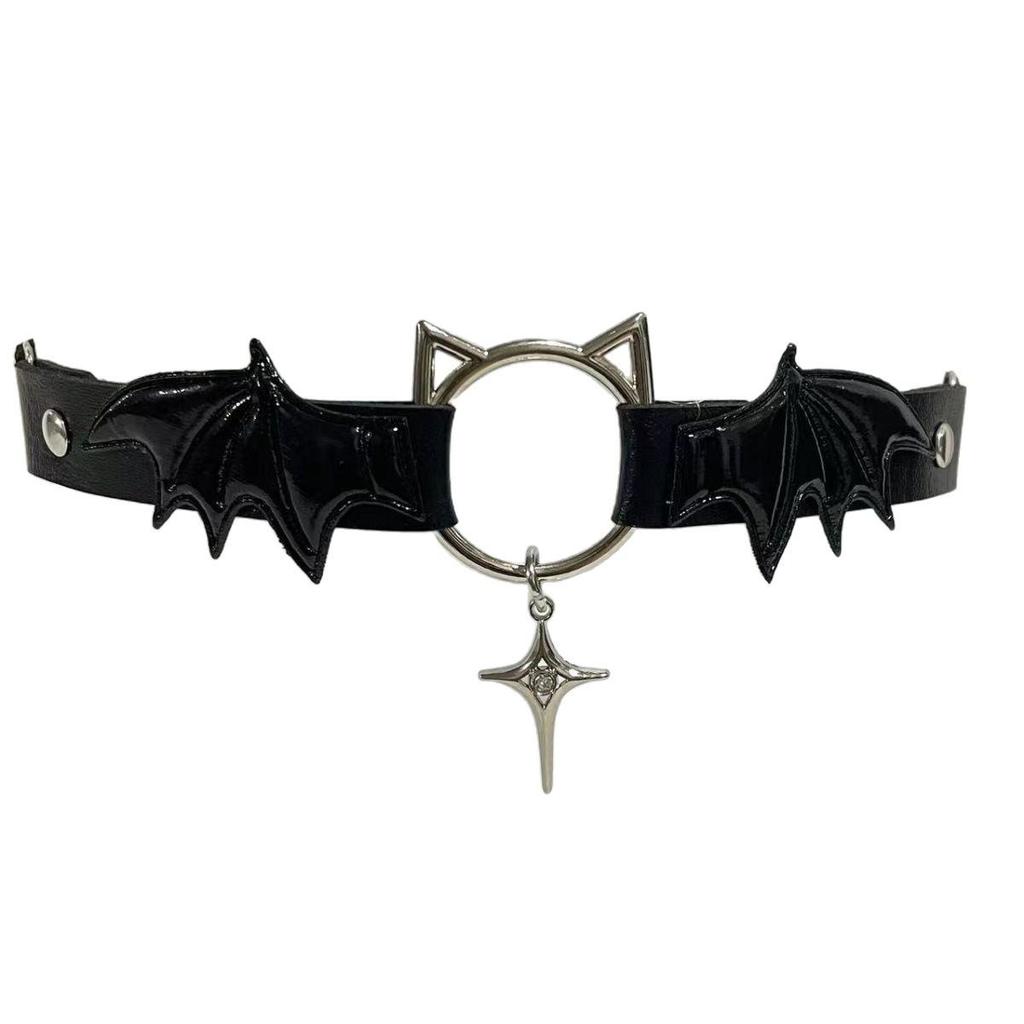 Gotyckie Skrzydła Diabła Łapa Kota Wisiorek Skórzana Podwiązka Pasek na Udo