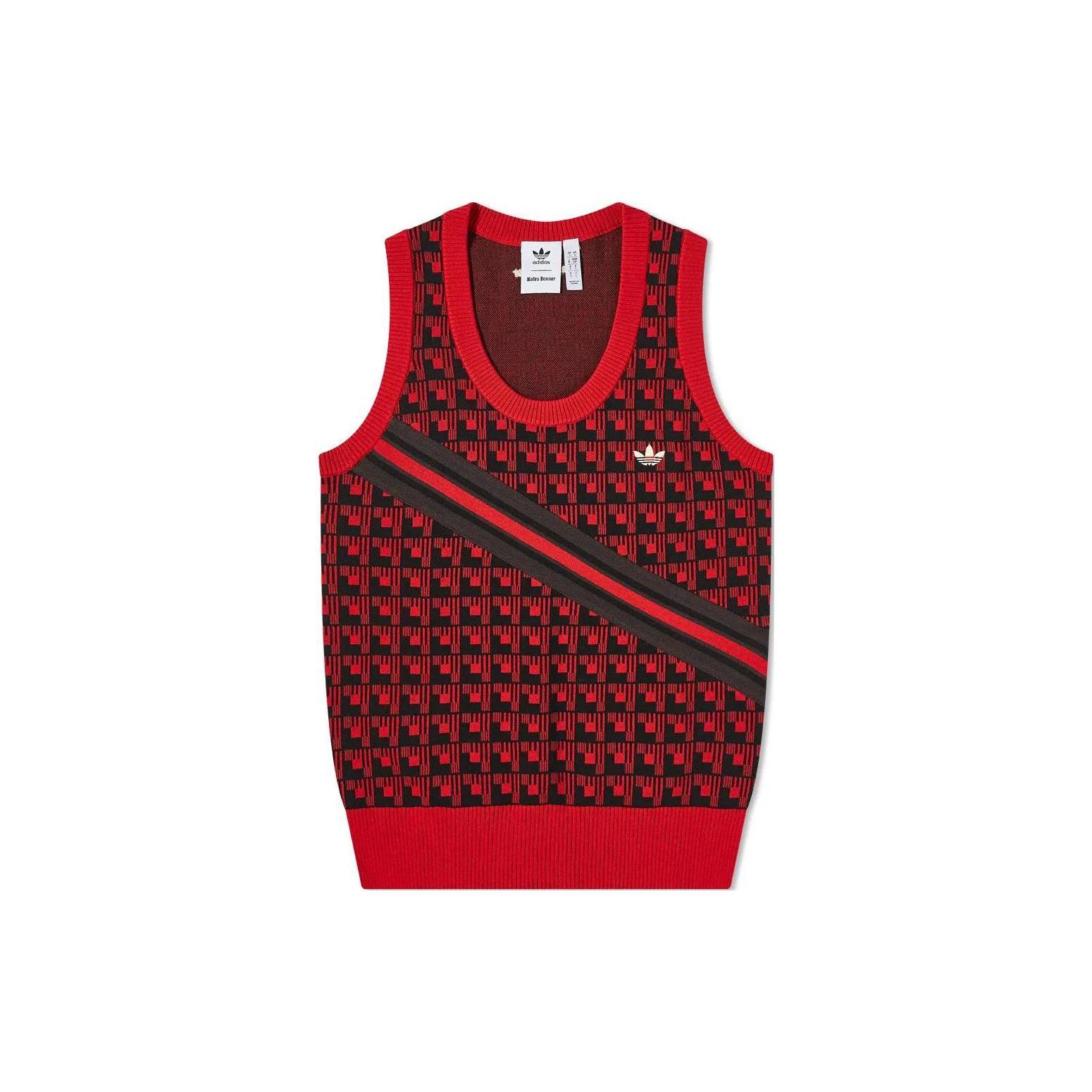 adidas x Wales Bonner Stripe Knit Vest Red Black Men s HG6267 M