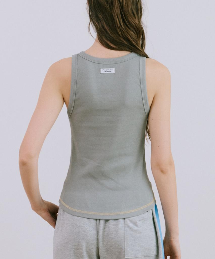MOONISH Wave Stitch Rib Tank - Sage Green
