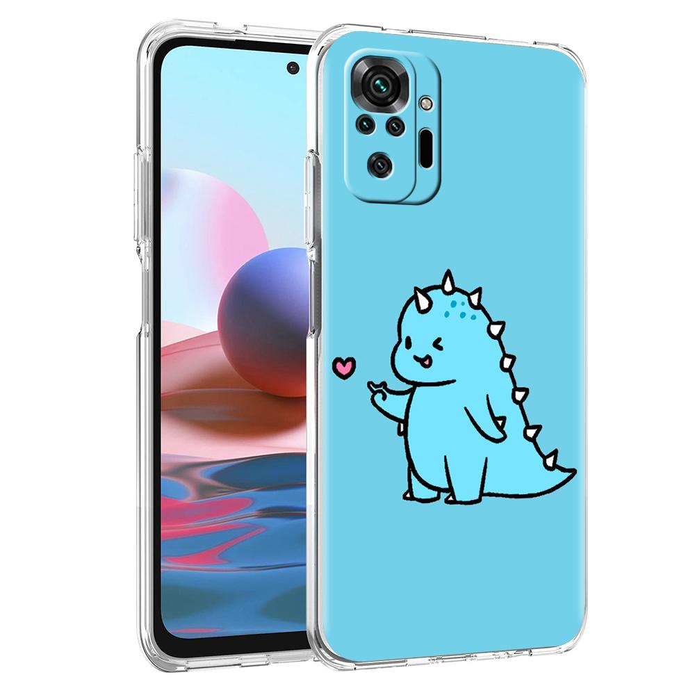 Cute Dinosaur Bear Couple Phone Case For Xiaomi Redmi Note 12 4G 11 10 Pro 5G 10C 10S 9S 9 9T 8T 9C 9A 8 8A 7 K50 K40 Cover