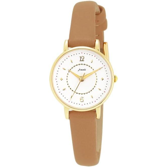 J-AXIS Watch Slim Leather Belt Watch Small Light Delicate Beautiful Casual Simple Design Pastel CF3A0026 Women s Pink