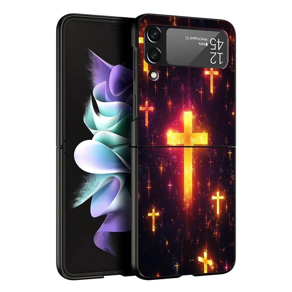 Jesus Bible Black Phone Case For Samsung ZFlip7 ZFlip6 ZFlip5 ZFlip4 ZFlip3 5G Hard Protective Galaxy Z Flip 3 4 5 6 7