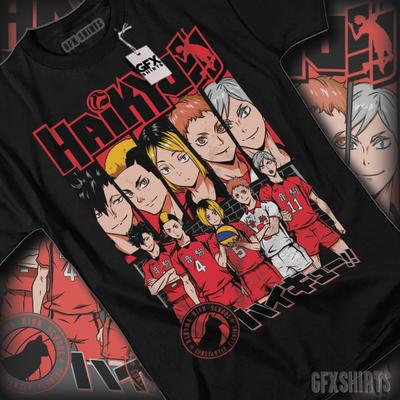 Haikyu Maglietta Nekoma Striscia Manga Haikyuu Maglietta Grafica Anime