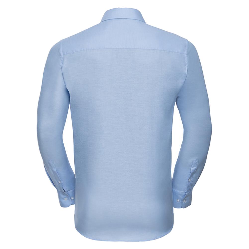 Russell Collection Mens Oxford Tailored Long-Sleeved Shirt