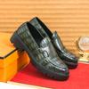 Fashion 2025 Street Fashion Men's Loafers Thick Sole Big Toe Shoes Trend Green Party Dress Shoes Men's Genuine Leather Casual Shoes Male