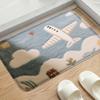 Flannel Material Bathroom Anti Slip Floor Mat Shower Room Small Carpet Washbasin Absorbent Foot Mat Modern Decorative Mat