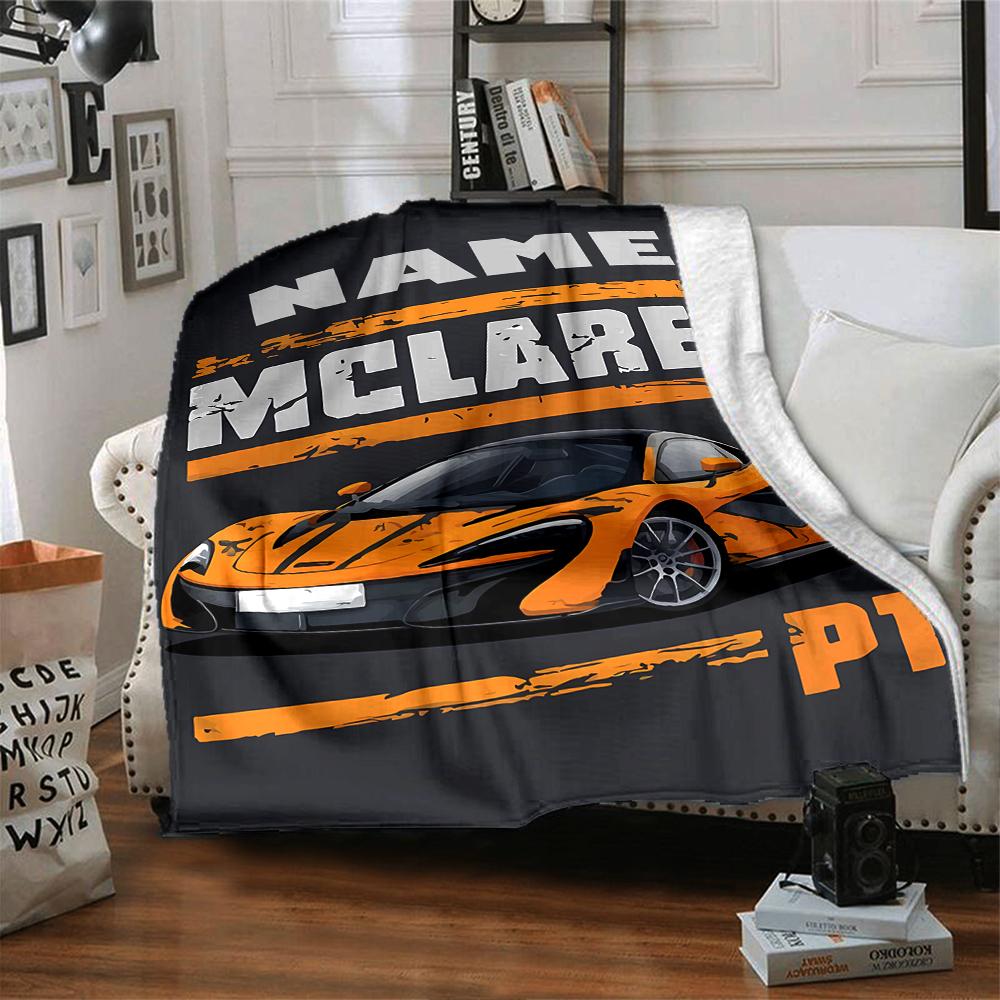 Custom Name Racing Theme Printed Blanket - Perfect for Couch, Bed, Travel & Outdoor Use | Machine Washable, Cozy & Durable.