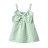 Sweet Halter Dress for Girls Summer Children Sleeveless Polka Dot Floral Princess Dress