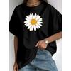Women's Sunflower Short-Sleeve T-Shirt - Casual Round Neck Blouse Top, Regular Fit Suitable for Spring Summer Fall