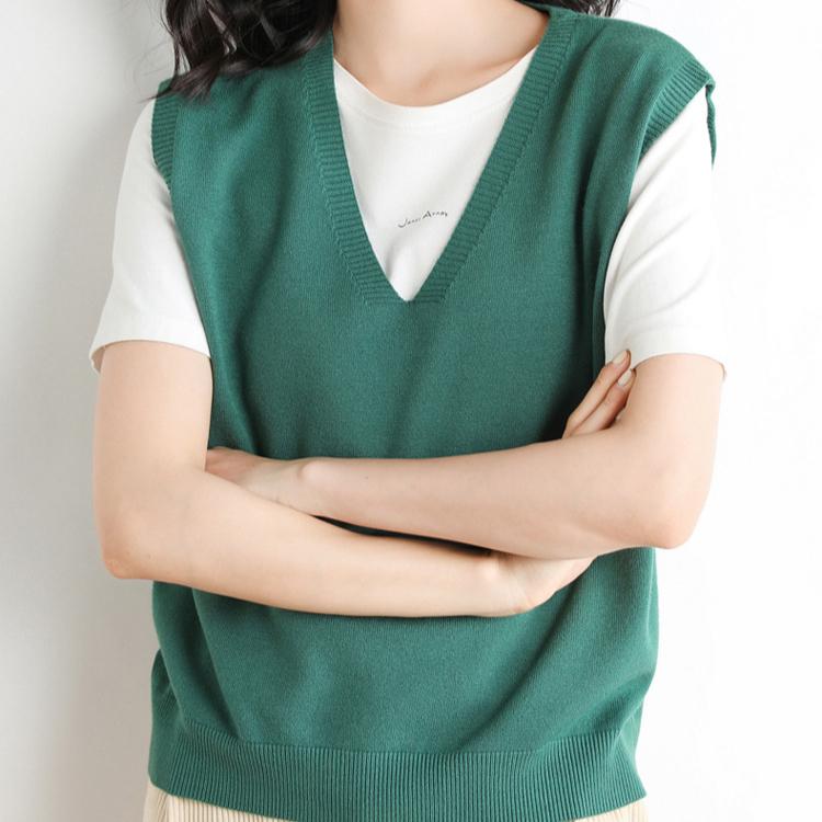Strickweste Damen mit Hemd Einfarbig V-Ausschnitt Pullover Weste Lockerer Pullover Lässiges Camisole für den Herbst Damenweste